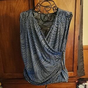 Blue and Black Women's Top